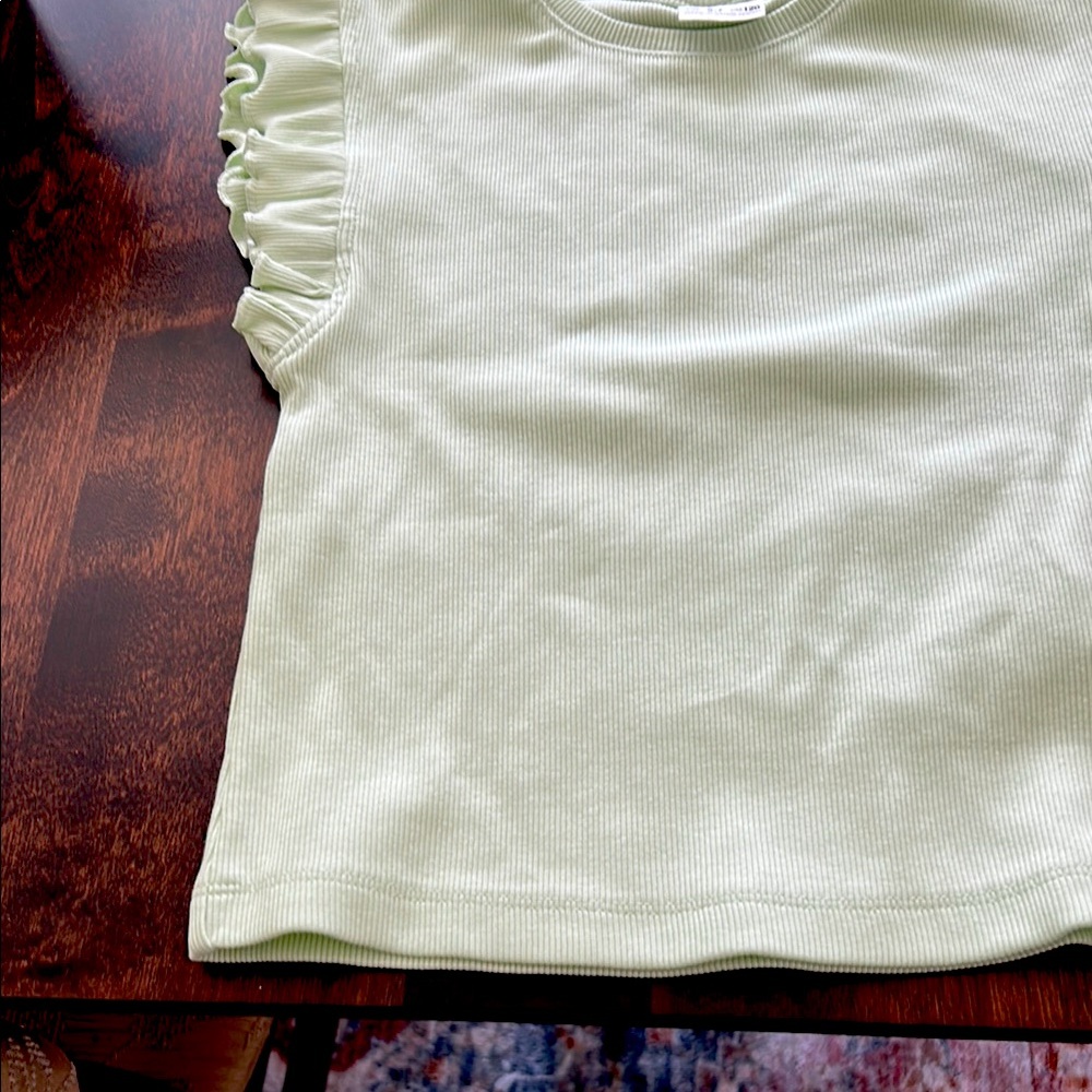 Kids Ruffle Sleeve Top - Light Green